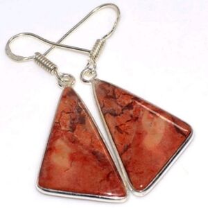 Red Jasper Gemstone 925 Sterling Silver Handmade Drop Dangle Earrings
